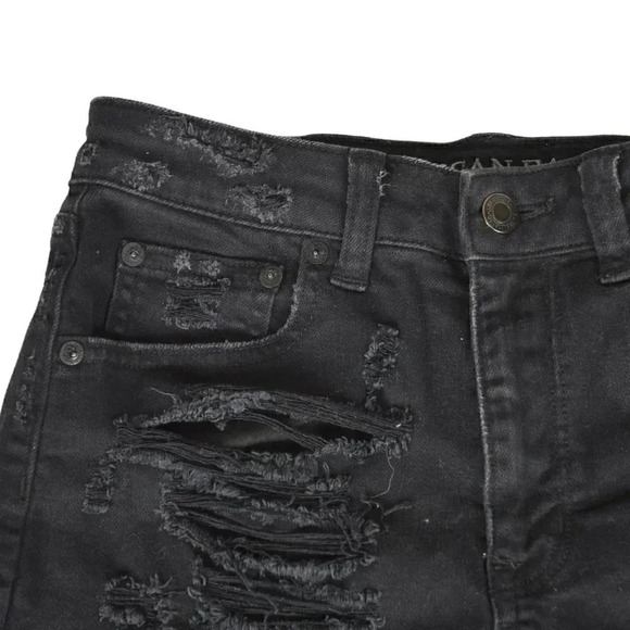 American Eagle Vintage Hi-Rise Festival Jean Shorts Distressed Size  0 - Picture 4 of 13